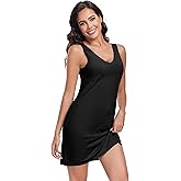 VintageClothing Womens Full Slip Tank Top Dress Slip Seamless Under Dress Wide Straps Sleeveless Nightgown