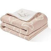 CREVENT 30"X40" Cozy Soft Warm Chenille Baby Blanket for Girls Boys, Newborn Essentials for Infant, Baby Shower Receiving Gift - Pink Heart