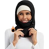 WOWENY Balaclava Fleece Ski Mask for Women Men Windproof Face Masks Winter Warm Hooded Scarf Cold Weather Hat Neck Warmer