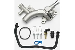 FRONEZER Aluminum Engine Coolant Thermostat Housing Water Outlet Kit with Coolant Reservoir Inlet Hose Compatible with 2011-2021 Chevy Cruze Sonic Trax, Buick Encore 1.4L Replaces 25193922, 902-846, 13251447