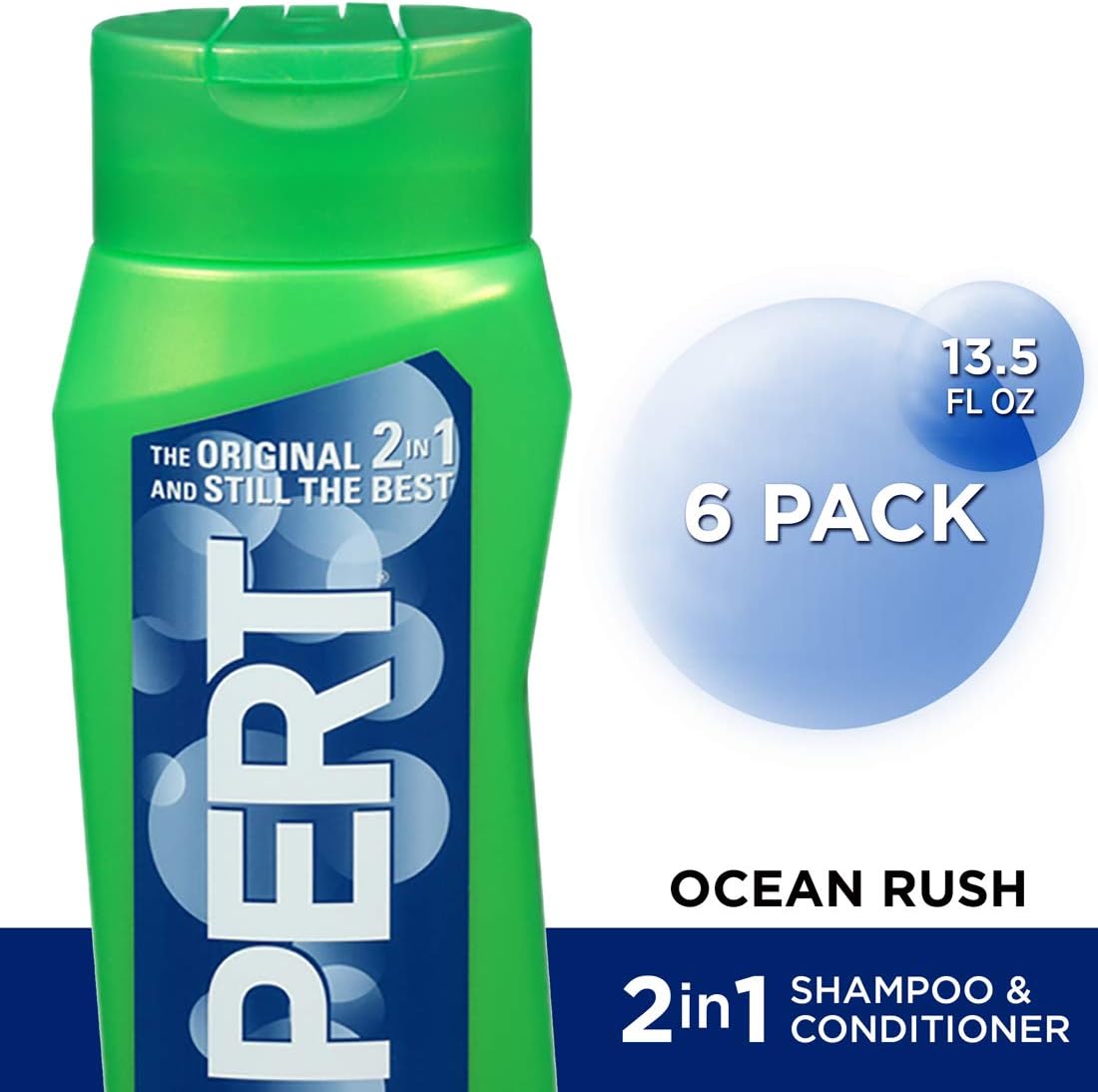 PERT 2 IN 1, Shampoo and Conditioner, Ocean Rush, 13.5 oz, (6 Pack