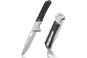 NedFoss Pocket Knife, 3.5 Inch D2 Blade EDC Folding Knife with G10 Handle, Flipper Open, Deep Carry Pocket Clip, Slim Gentlem