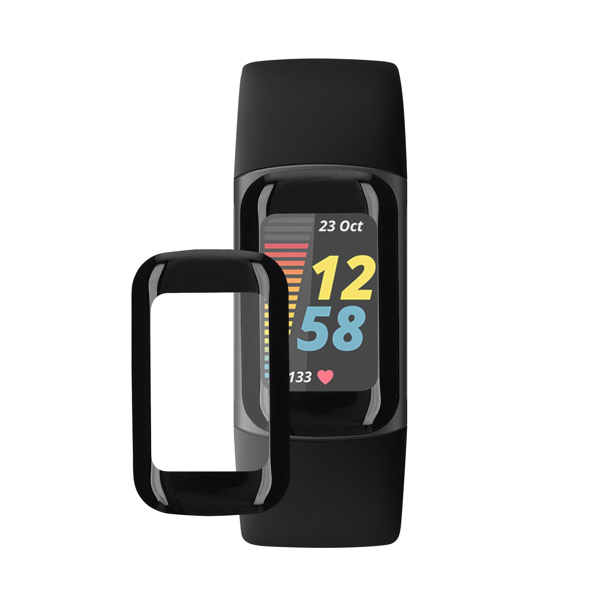 kwmobile Protective Film Compatible with Fitbit Charge 5 Screen Protector - 2x Smart Watch Protector Anti-Fingerprint