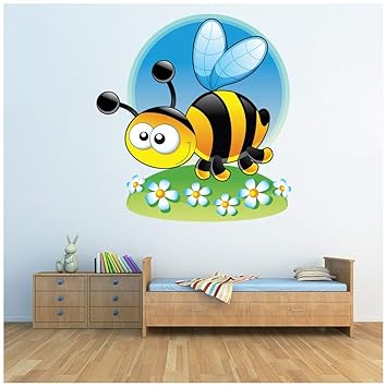 Azutura Cartoon Bumble Bee Wall Sticker Insects Wall Decal Nursery