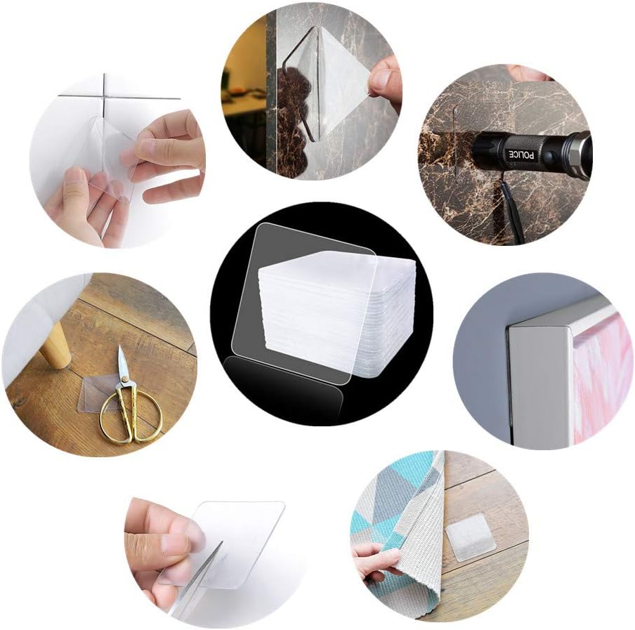Double Sided Adhesive Tape Sticky Adhesive Clear Heavy Duty Glue Sheet Waterproof V/H/B Acrylic Super Strong Mounting Tape for Hooks Hangers Suction Cup (5PCS - Image 5