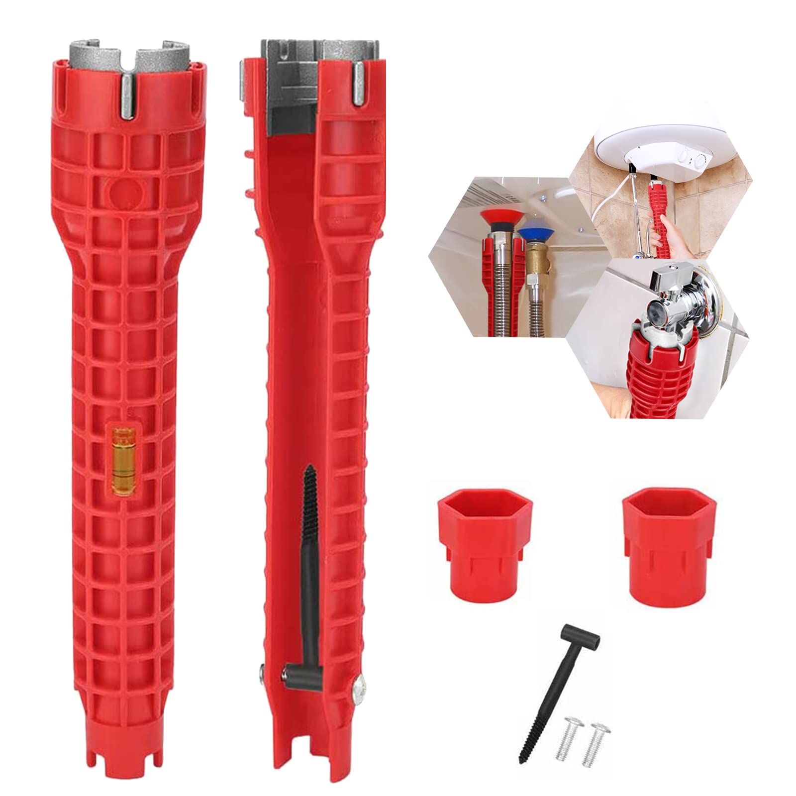 GoPaw Multi Tool Faucet Wrench 8 in 1, Faucet Wrench Tool Kitchen Faucets Sink Basin Wrenchs Tap Spanner for Sinks/Bathroom/Kitchen