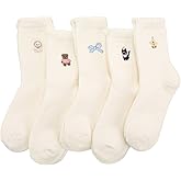 scenicamp Womens Fuzzy Socks Bow Cute Animal Girls Slipper Sock Funny Winter Cozy Fluffy Warm Socks Home Sleeping