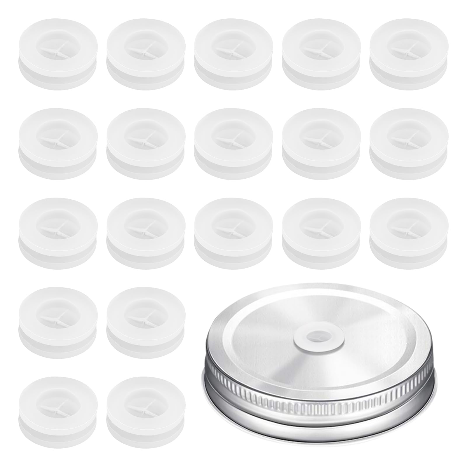 UPKOCH Silicone Mason Jar Straw Hole Plugs 20 Pack Straw Fixing Plugs for Mason Jar Lids Dustproof Seal Grommets for Drinking Bottles Leak-Resistant Hole Covers