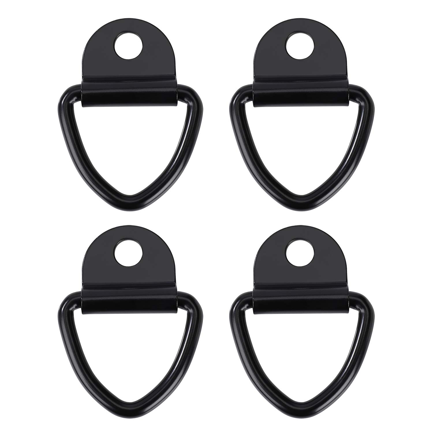 Heveer Tie Down Anchors Heavy Duty V-Ring Hook Load Anchor Trailer Securing Lashing Rings for Car Truck Boat Warehouse Black 4 Pack