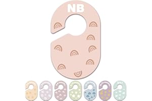 Hepertise Baby Closet Dividers, 1 Set of 8 - Durable Plastic Baby Clothes Organizer for Nursery Closet, Double-Sided Dividers for Newborn to Toddler, Clothes Organizer by Size & Age