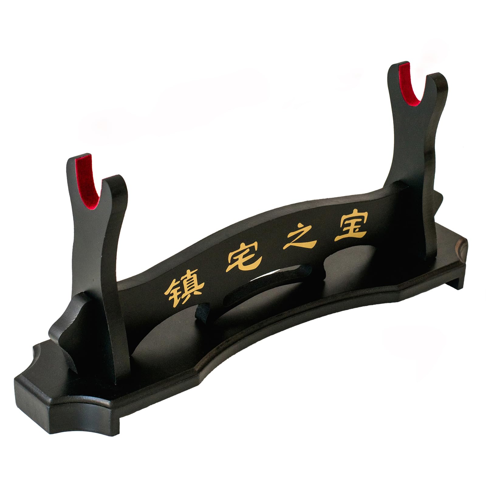 FOXSMZZ Sword Holder Samurai Sword Stand Display Katana Wakizashi Tanto Velvet Padded Wall Hanger Sword Rack (1-Tier)