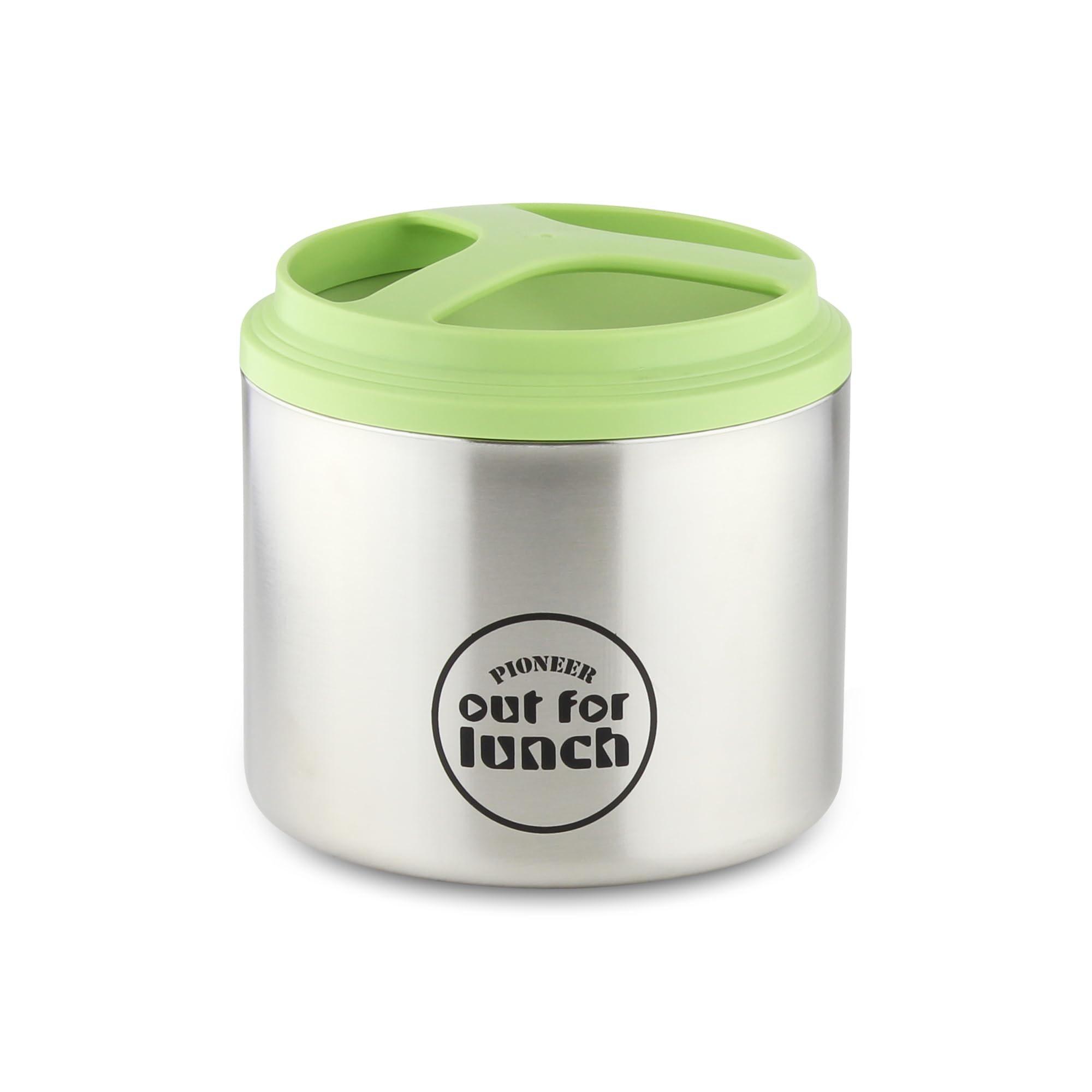 Pioneer HIB-1000/G Vacuum Insulated Lunch Box, Leak-Proof Food/Soup Flask with Extra Wide Opening, 4 Hours Hot 8 Hours Cold, 18/10 Stainless Steel - Green, 1 Litre
