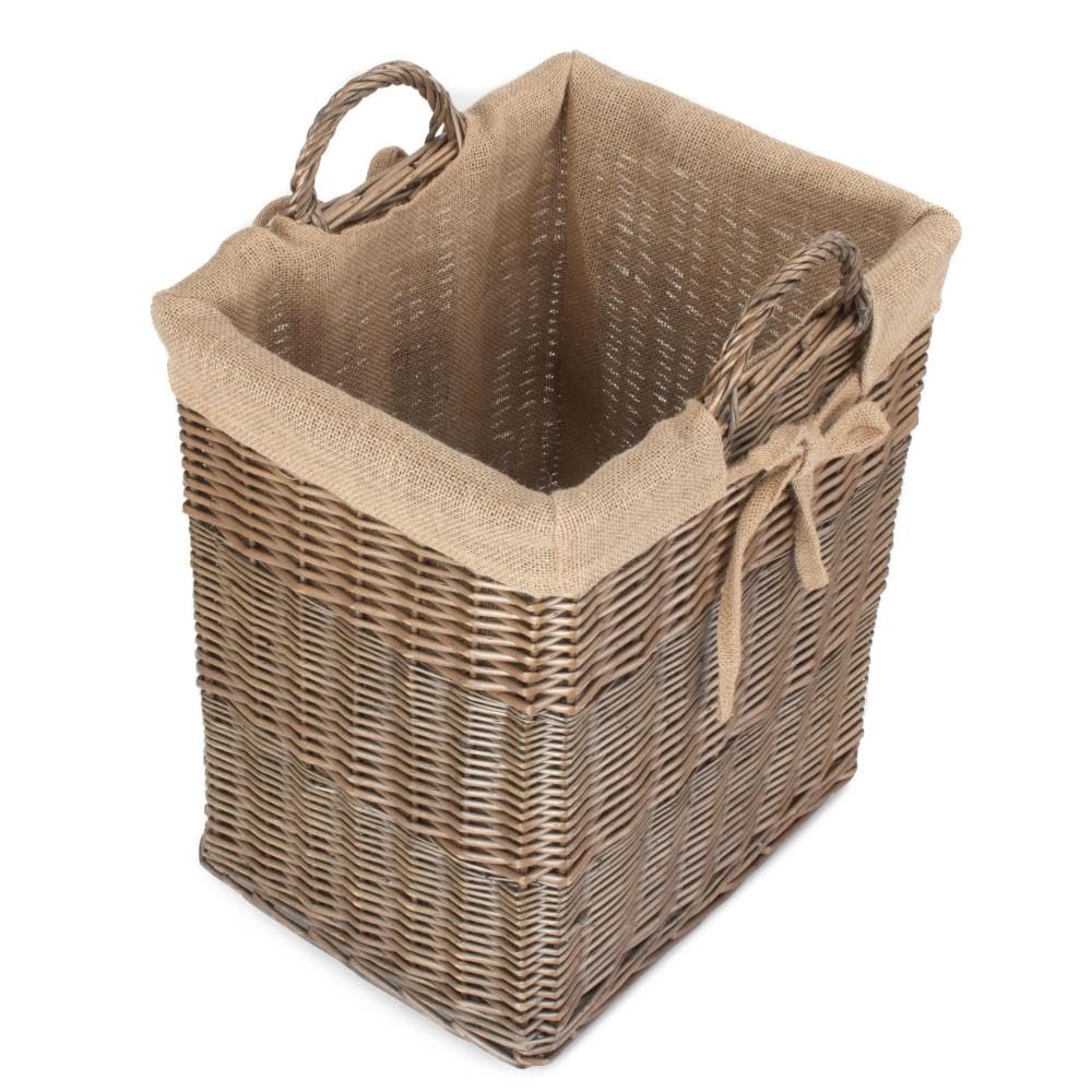 Wicker Rectangular Log Basket with Lining