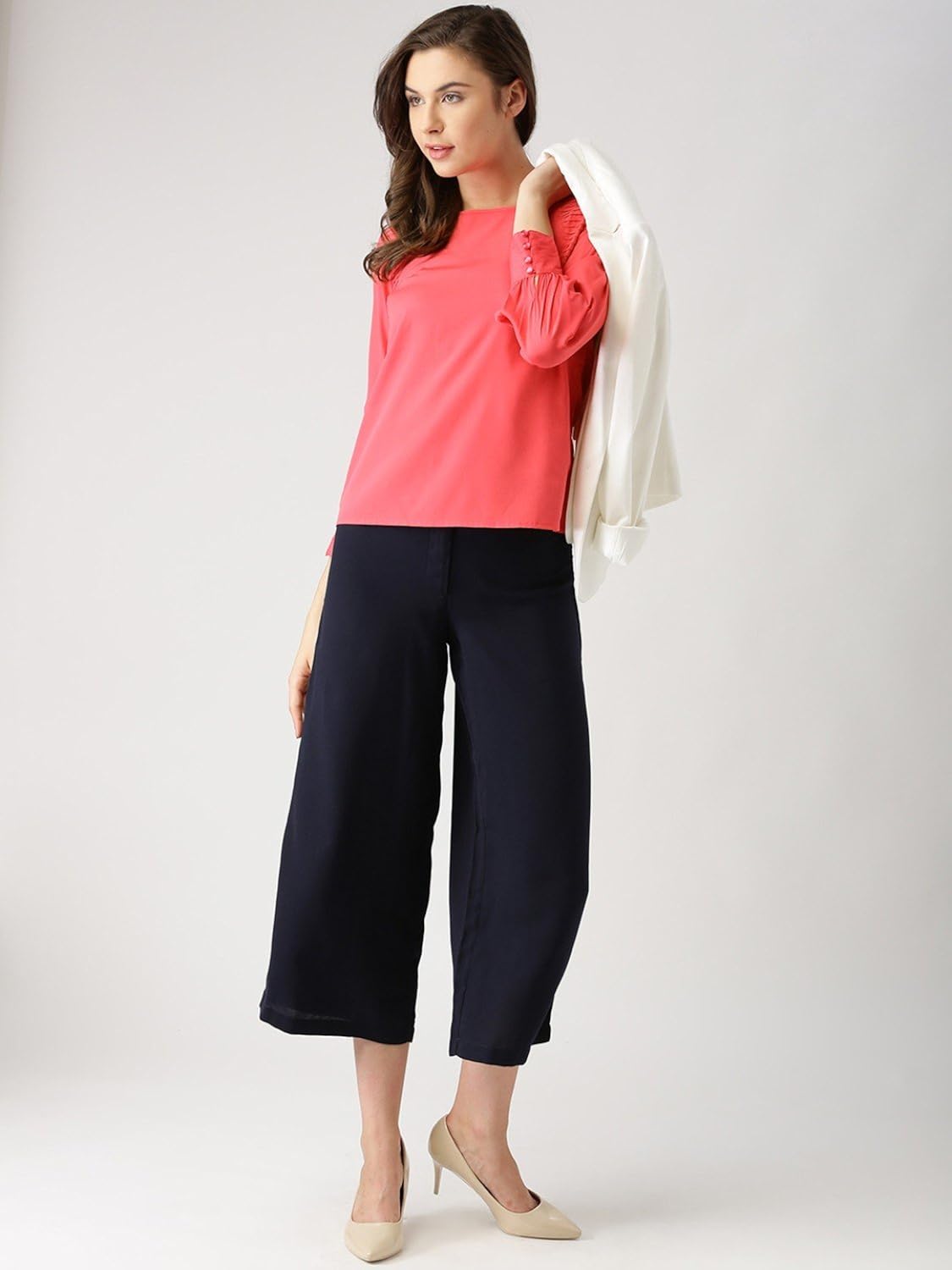 marie claire women's top (mc397--xl, pink, x-large)