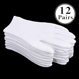 Zuimei 24Pcs White Cotton Gloves 12 Pairs Large Size Dry Skin Spa view 7
