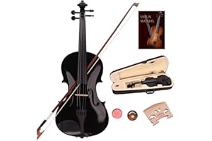 BELANITAS Violin for Kids, Starter Violin for Beginners Full Size 4/4 Violin Full Set Fiddle for Beginners Students with Hard Case, Violin Bow and Rosin, Black