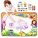 Fstop Labs [Upgraded] Large Kids Water Painting Doodle Mat Pad, Kids Toys Aqua Mat, Magic Water Drawing Mat Toddler Writing Mat with 2 Magic Pens 2 Brush and 16 Stencils Kids Educational Toys