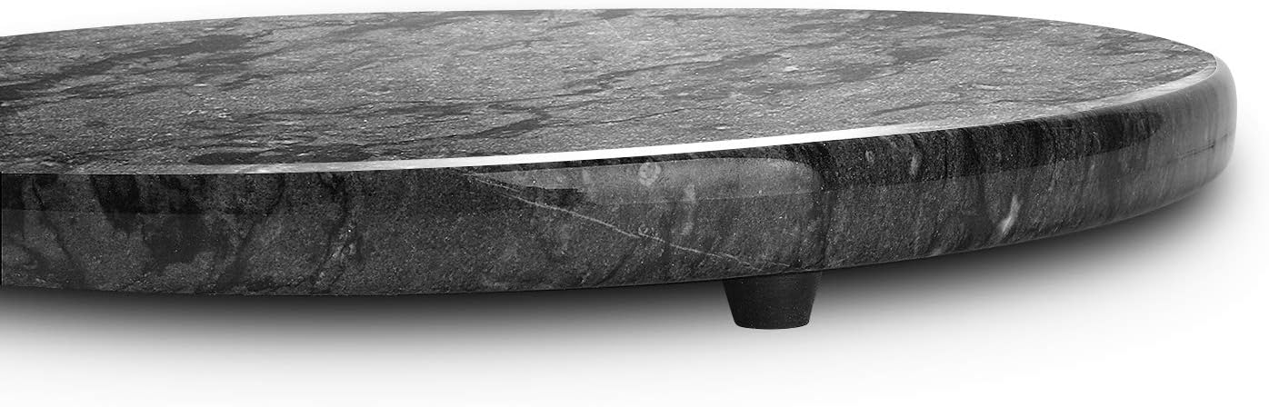 Flexzion Round Black Marble Cheese Board, 12 Inch Serving Board for Charcuterie Cheese, Cutting, Pastry, Trivet - Image 4