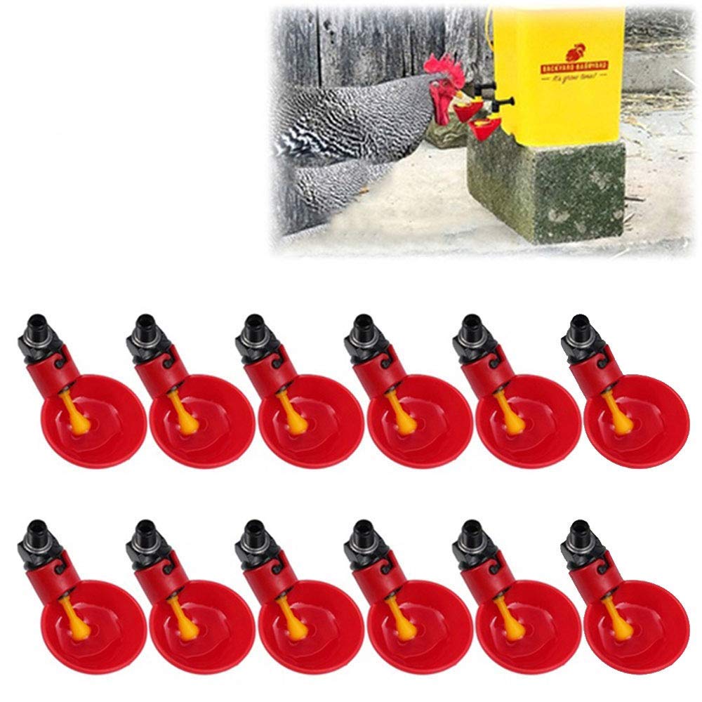 Opaltool Automatic Chicken Drinker Cups, 12pcs Automatic Poultry Drinking Machine Farm Backyards Flock Duck Bird Water Feeder for Any Breed of Poultry