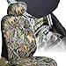 BDK Camo Gray Forest Car Seat Cover & Floor Mat Set - Front Rear Headrests, 4 Floor Mats - Universal Fit