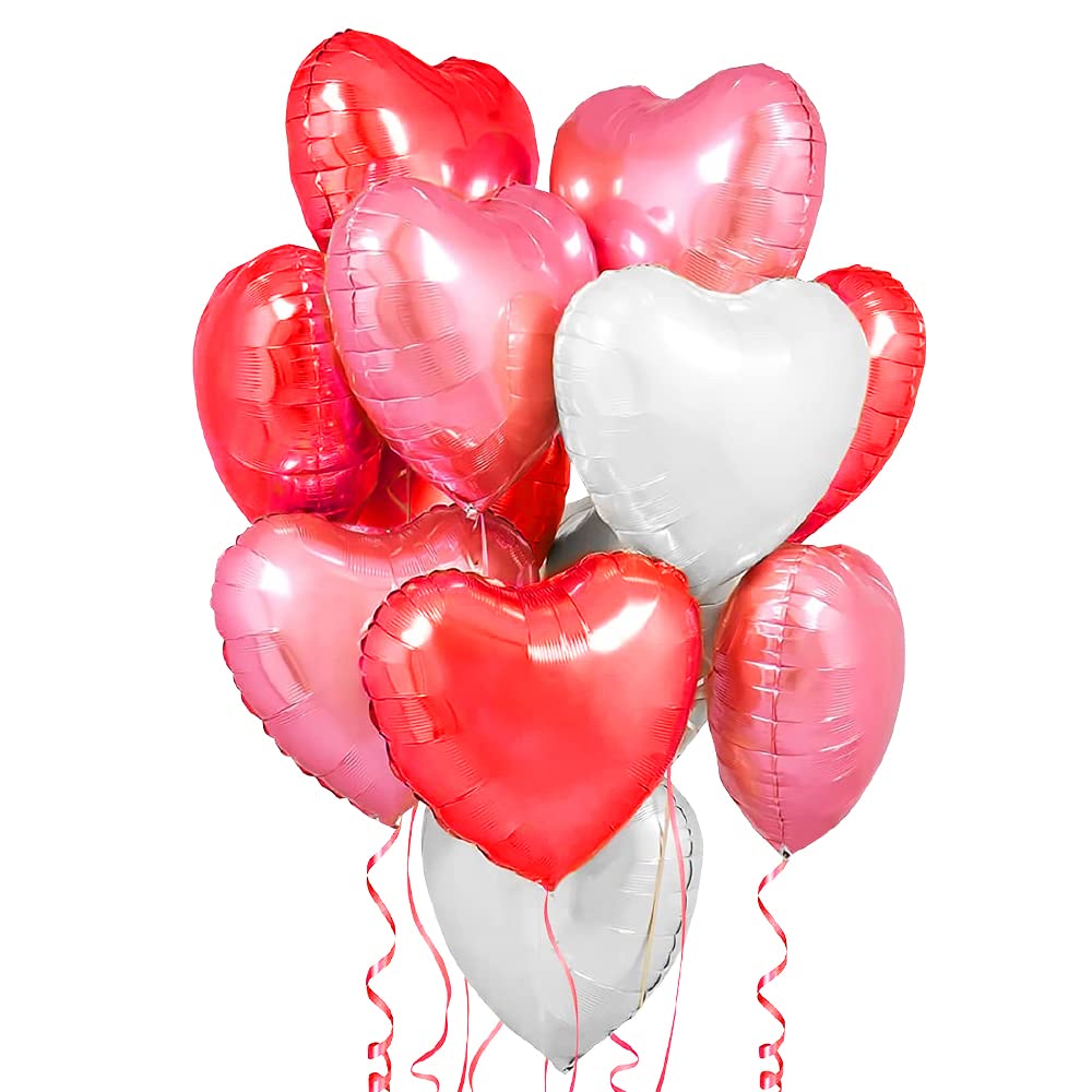 Photo 1 of Heart Foil Balloons for Valentine's Day Decorations, 'I Love You' Balloons, Romantic Decorations for Special Night (18 inch)
