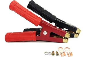 QKUDNGHY 100A/800A/1500A Heavy Duty Crocodile Clamp Pure Copper Car Battery Charger Clamps Power Replacement Battery Alligator Clips Jumper Cables Clamp Welding machine clamp-M（500-800A）