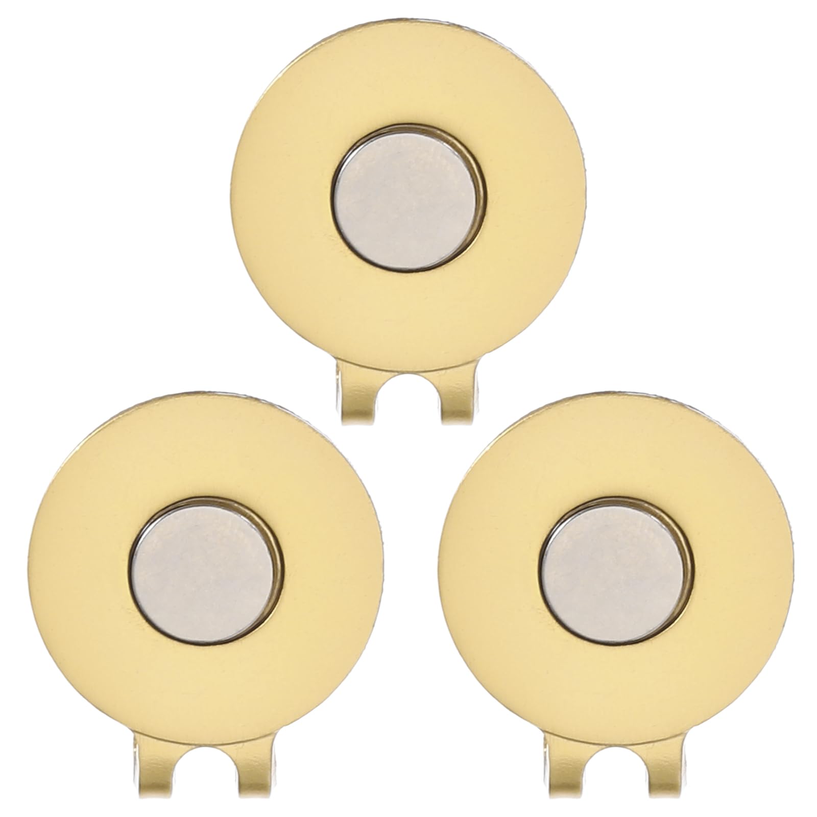 PATIKIL Magnetic Golf Hat Clip, 3 Pack Metal Golf Ball Marker Holder for Golf Caps Gloves, Matte Gold