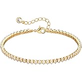 BENEIGE Gold Tennis Bracelet for Women 14K Gold Gold Bracelets for Women Diamond CZ Dainty Adjustable Bangle Bracelet Fashion Jewelry for Women