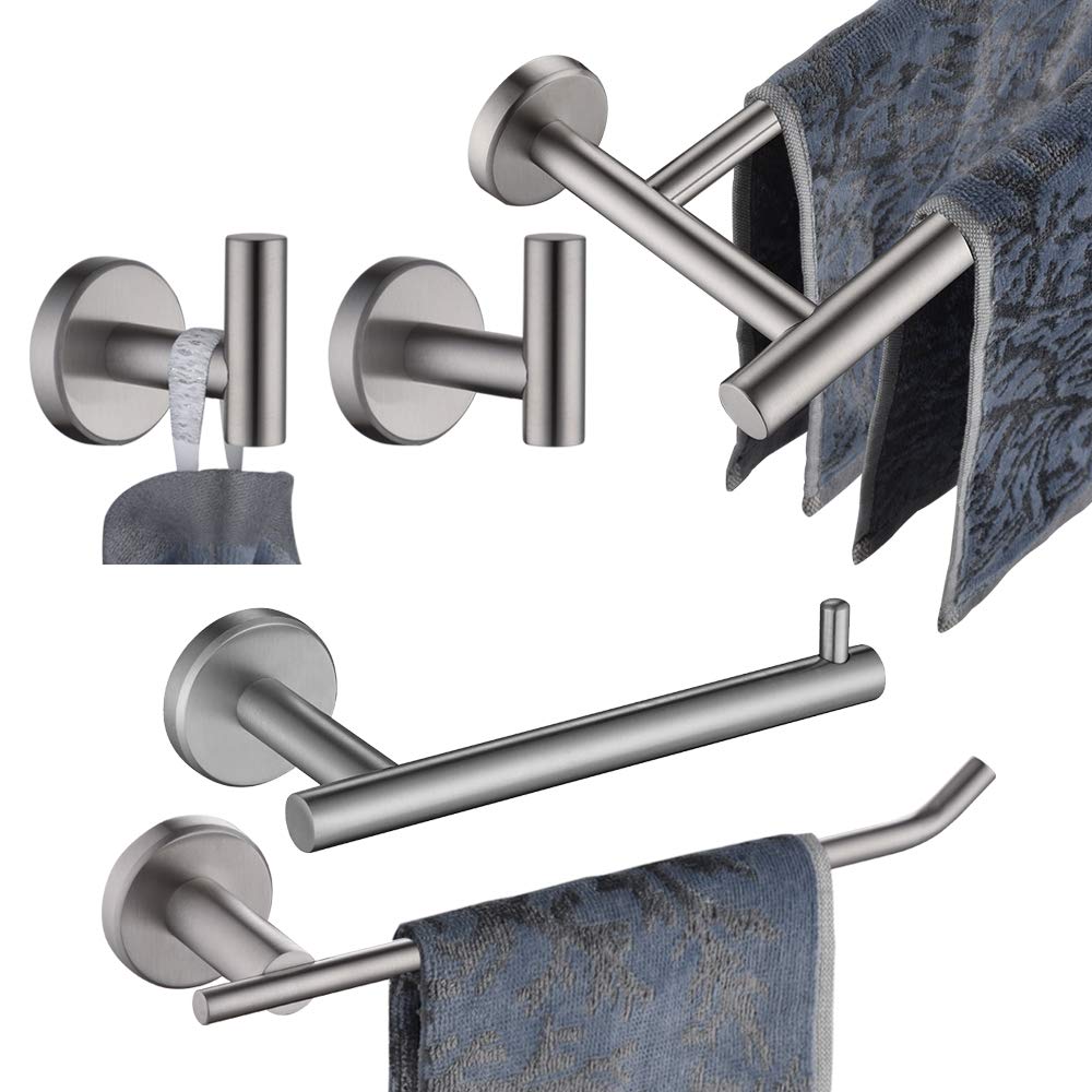Amazon.com: JQK Bath Hardware Towel Bar Accessory Set, 5-Piece Bathroom