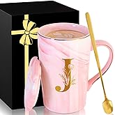 Personalized Ceramic Coffee Mug with Lid Tea Cup Women Her Sister Mom Girlfriend Aunt Best Friend Friendship Grandma Wife Daughter Law Lady Happy Birthday Gifts Cool Funny Meaningful Unique Cute,J