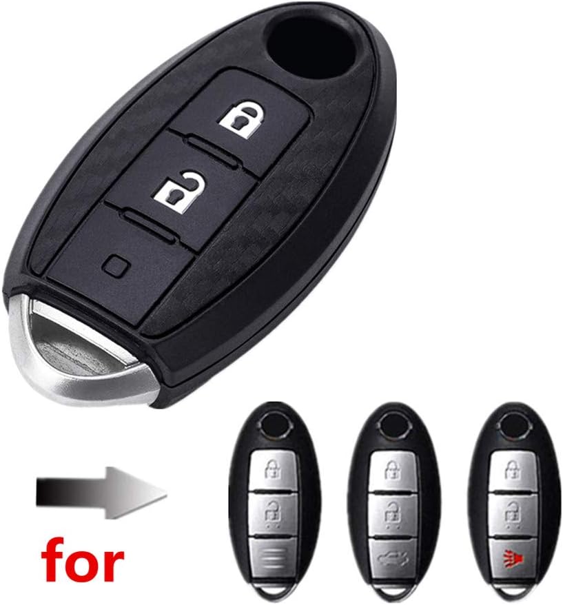 Happyit Car Key Case Cover Carbon Fiber Pattern Soft Silicone for Nissan Teana X-Trail Qashqai Livina Sylphy Tiida Sunny March Murano Geniss Juke Almera Kicks Pathfinder Note Infiniti - Image 4