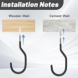 KINGLAKE 8 Pcs Black Bike Hooks Heavy Duty Ceiling Wall Mount Hanger view 4