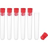 PATIKIL 3" Length Plastic Sewing Needle Storage Holder, 6 Pcs Portable Matte Embroidery Needle Pin Toothpick Storage Tubes Case for Craft Knitting, Red