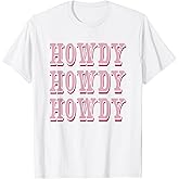 Howdy Preppy Rodeo Western Country Southern Cowgirl Graphic T-Shirt