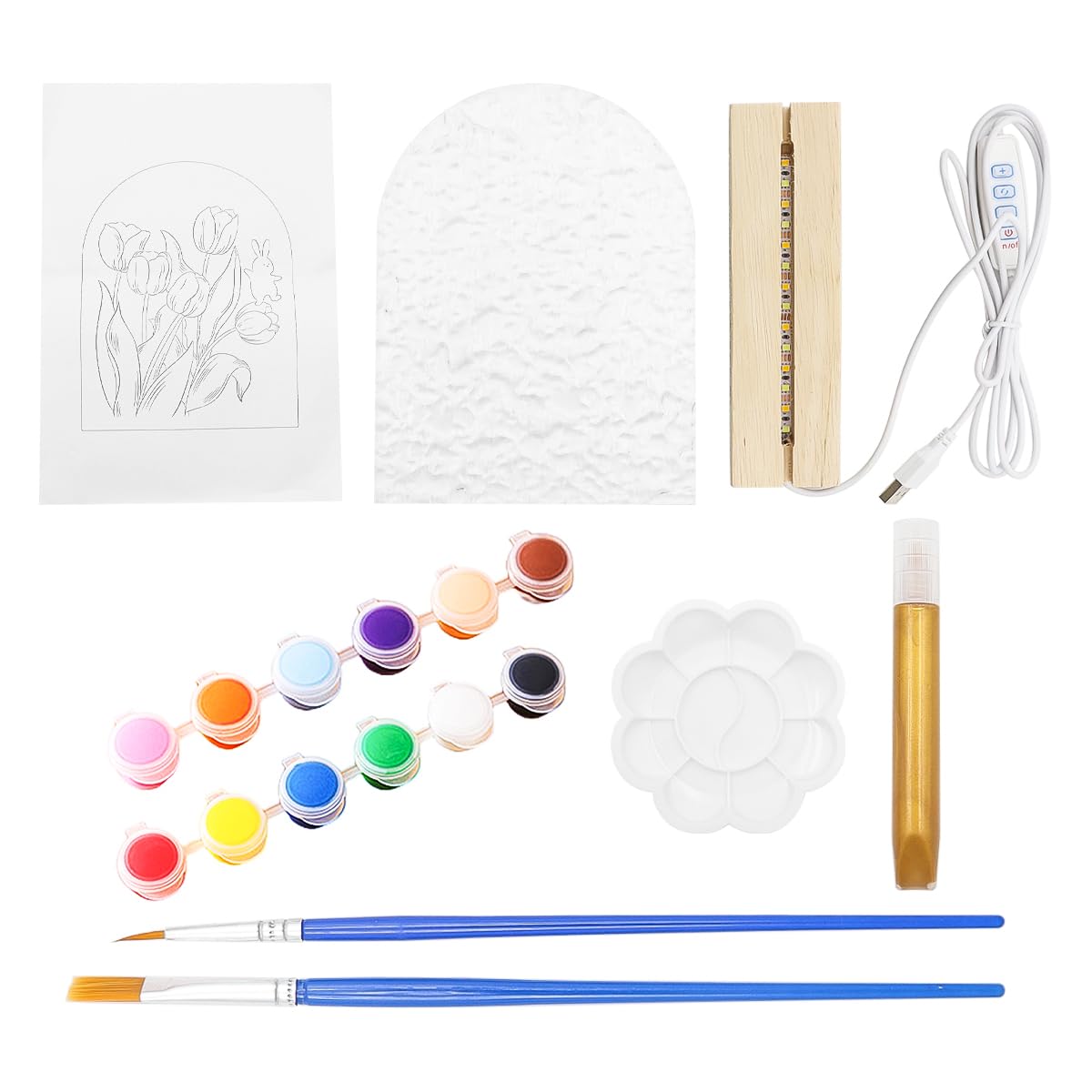 Tiardey Light Painting Creativity DIY Tulip Lamp Bedroom Decor for Teen Girls Creative Gift