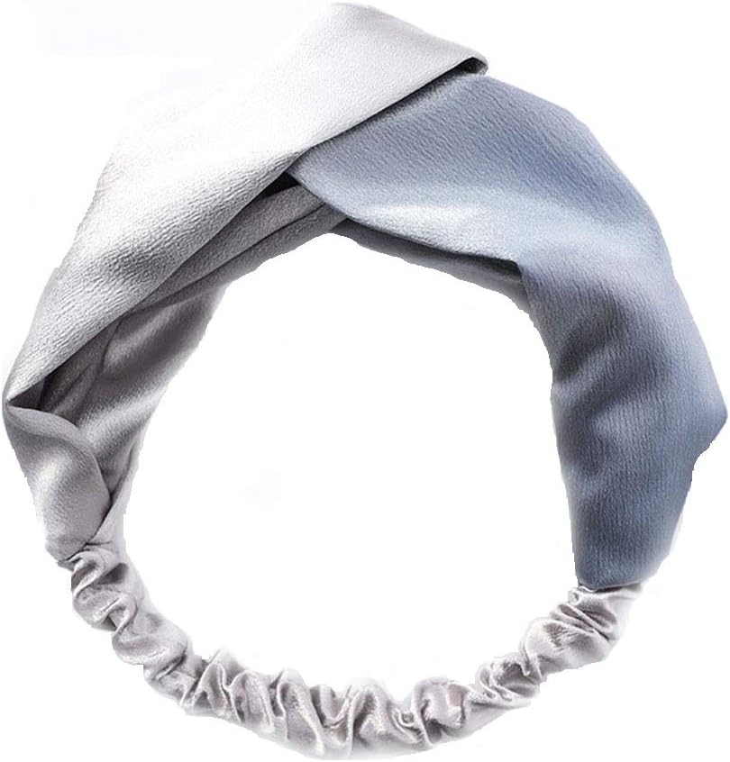 Yeefant Korean Version of The Hit Color Mixed Color Silk Satin Temperament Literary Art Clean Cross Hair Hoop Accessories Head Decor Jewelry Headdress for Women Girl