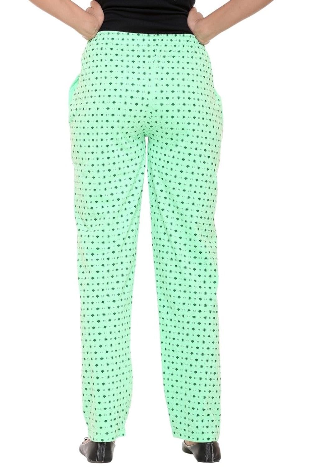 women's cotton blended printed lounge wear - track pants