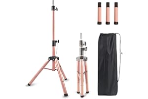 Smilco Mannequin Head Stand,Adjustable Wig Stand Tripod,Heavy Duty Wig Head Stand for Cosmetology Hairdressing Training