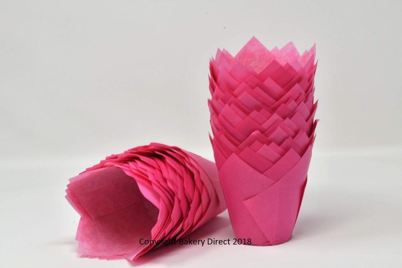 Bakery Direct 200 Bright Pink Tulip Coffee Shop Muffin Wraps Cases