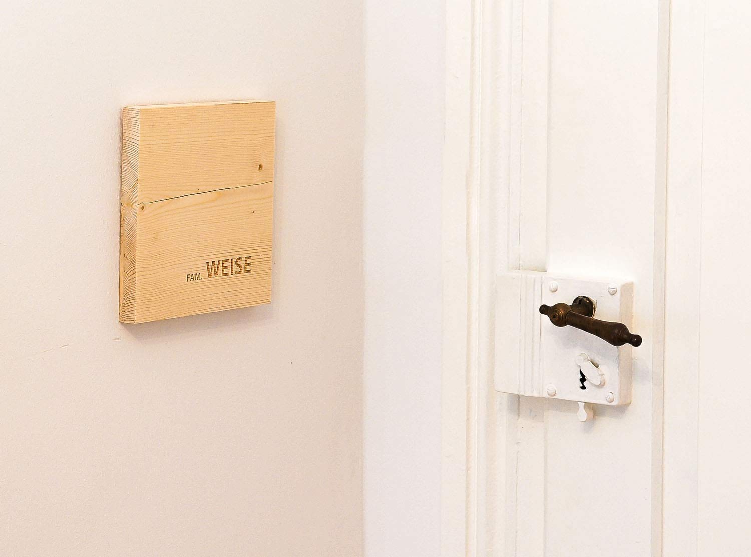 Wohnaccessoires Deko Modernes Schlichtes Namensschild Holz Mit