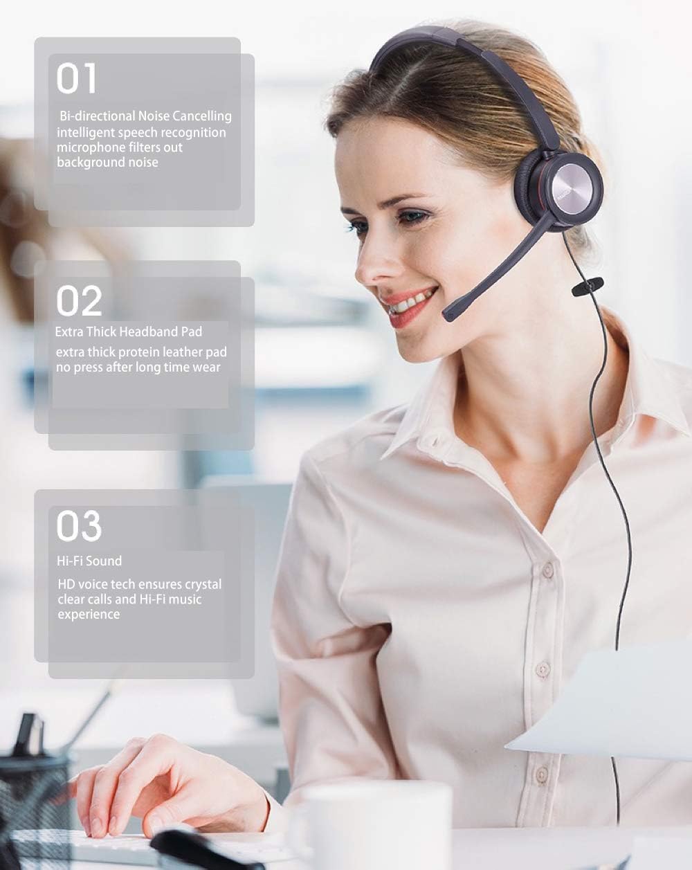 USB Headset for Zoom Online Meeting Video Conferencing, Pro Business