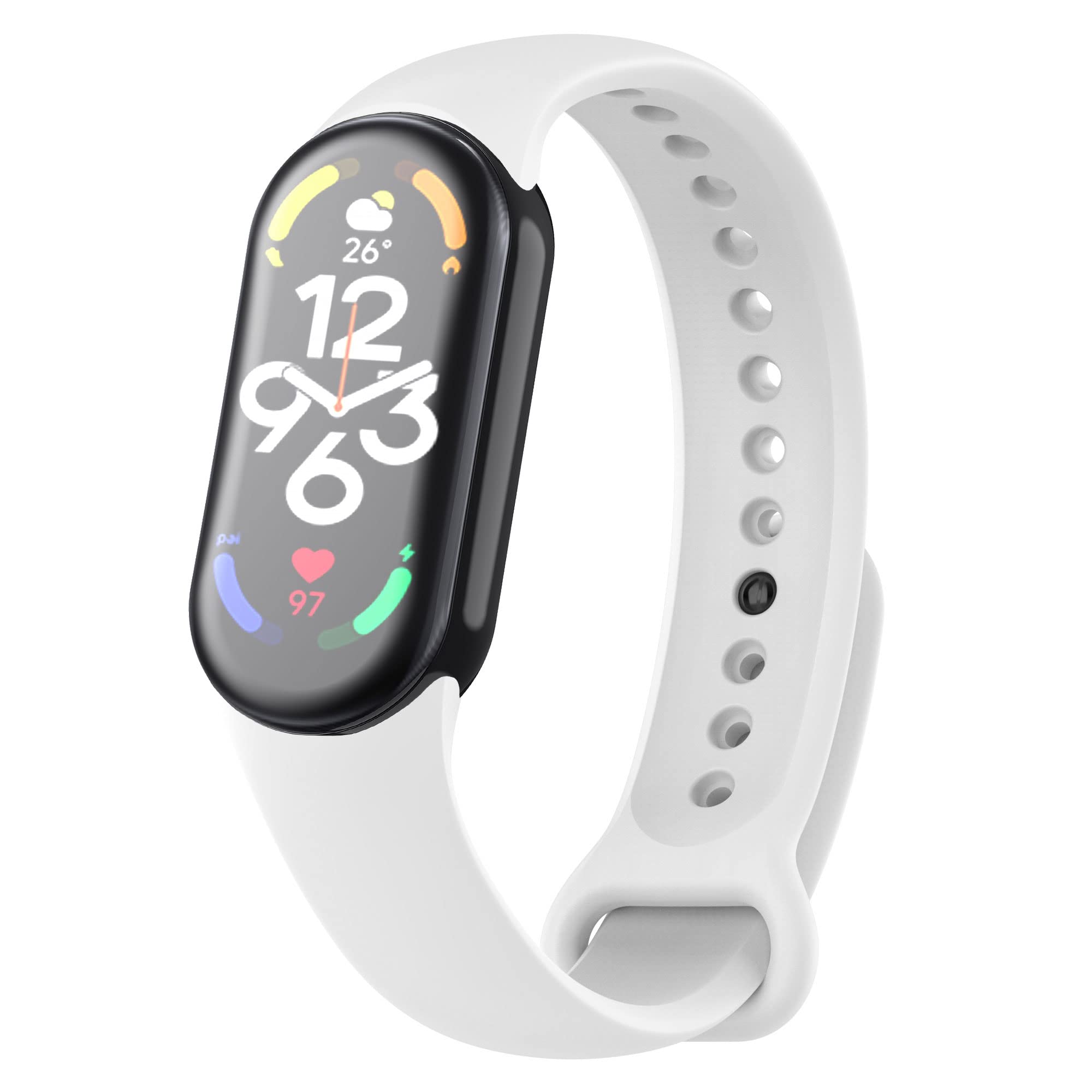 KUTEWEU Strap Compatible with Xiaomi Mi Band 8 Watchband, Silicone Replacement Bands,Adjustable Wristband Bracelets Straps for Xiaomi Band 8 Smartwatch Accessories (White)
