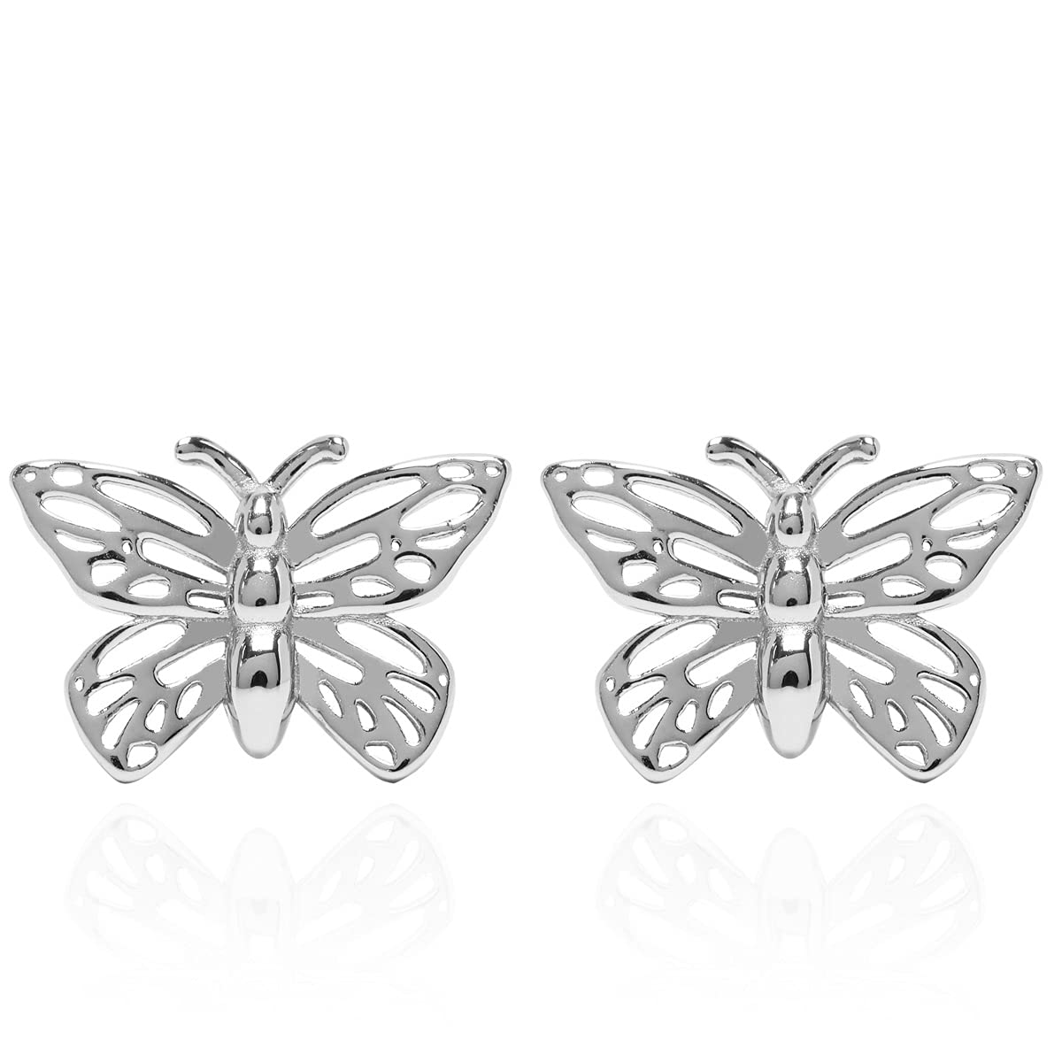 Annie Oak Womens 925 Silver Butterfly Stud Earrings