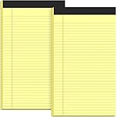 Zaviko Legal Pads 8.5 x 14, Wide Ruled Legal Pad, Yellow Paper 8.5 x 14, 30 Sheets per Notepad, Large Writing Pad for Office Supplies, College, Micro Perforated Lined Writing Pads, 70 GSM 2 Pieces