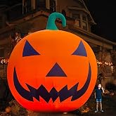 Giant 20Ft Halloween Inflatable Pumpkin Yard Decor with Blower, Blow up | Outdoor Yard Halloween Decor, Neighborhood Display, Party Prop For Lawn, Front Yard. No Lights Included, Light-Ready Design