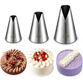 Suuker 3 Pieces V-Shaped Piping Tips Set, Stainless Steel | Cake Decorating Tips, Frosting Icing Tips, For Cupcakes, Cake, Cookie, 580 686 580S