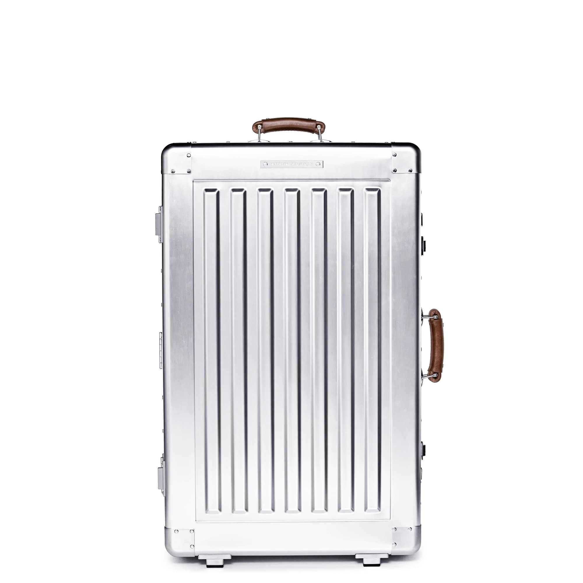 Sterling Pacific - 80L Check In Travel Case – Full Aluminum Luggage, Italian Leather Handles