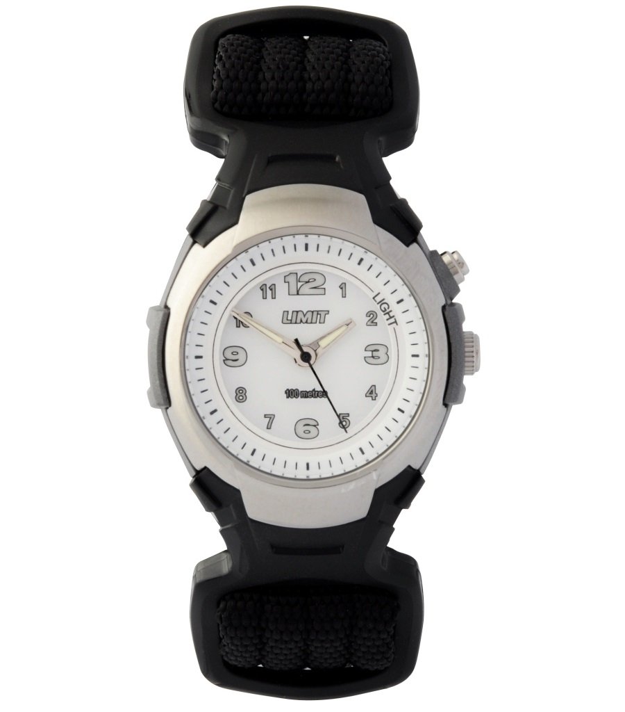 Limit White Dial Black Light Black Nylon Velcro Strap Children/Boys/Youth Watch 5321