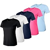 Hanes Womens Cool Dri Performance V-Neck T-Shirt, Moisture-Wicking Short Sleeve Tee, 40+ UPF Protection, 1 Or 5 Pack