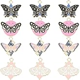 SUNNYCLUE 1 Box 24Pcs Butterfly Charms Moth Charms Bulk Alloy Enamel Gothic Magic Black Halloween Mixed Colors Butterflies Charm for Jewelry Making Charms Supplies DIY Crafting Necklace Bracelets